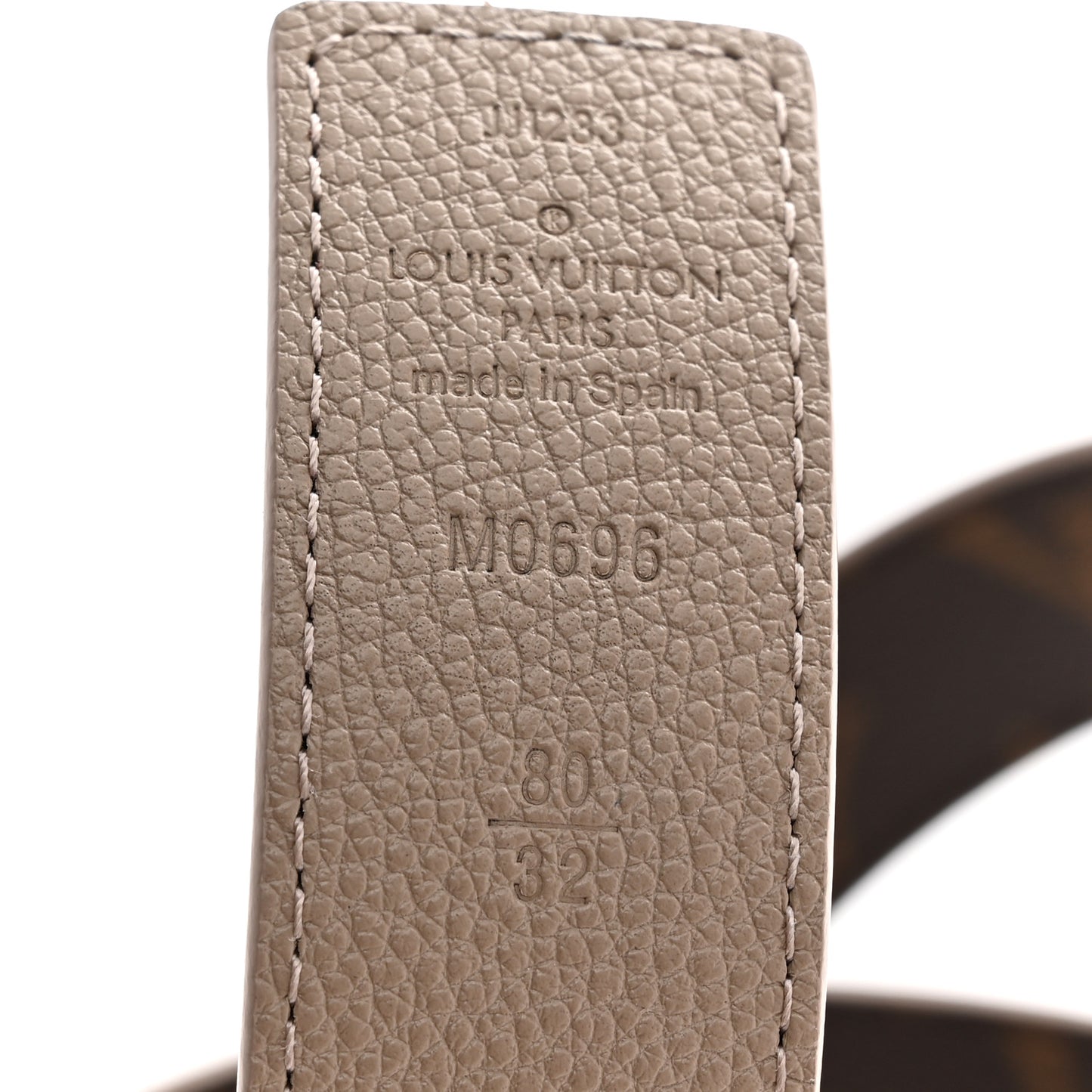 Calfskin Monogram 30mm LV Initiales Reversible Belt 80 32 Beige