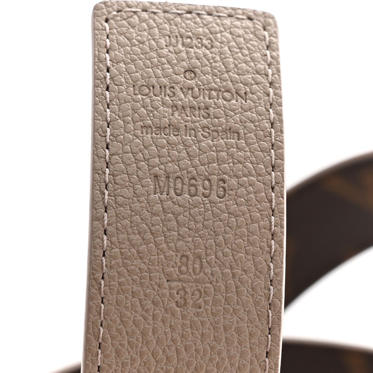 Louis Vuitton Calfskin Monogram 30mm LV Initiales Reversible Belt 80 32 Beige 5 of 7