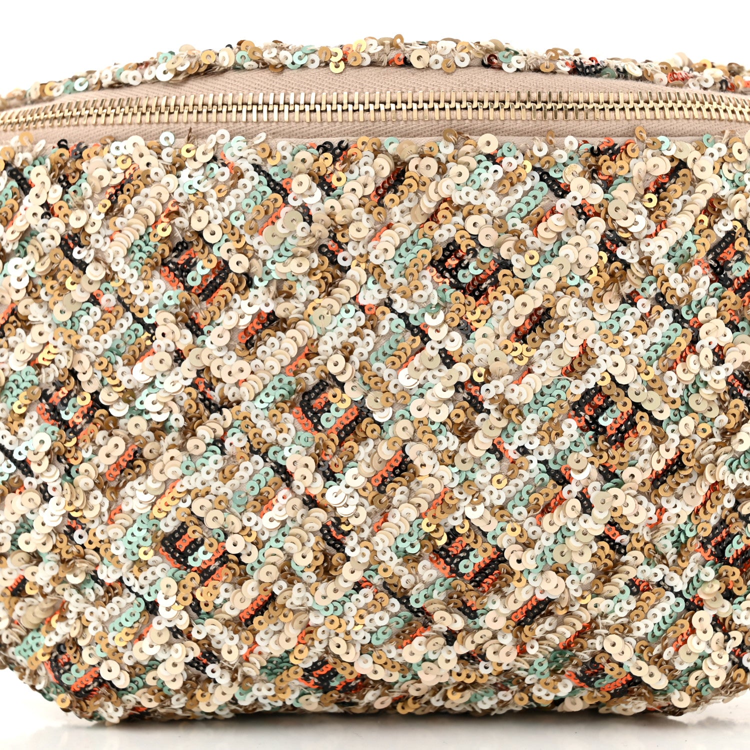 Chanel Sequin Calfskin Sparkling City Waist Bag Fanny Pack Beige 8 of 10