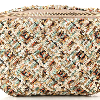Chanel Sequin Calfskin Sparkling City Waist Bag Fanny Pack Beige 8 of 10