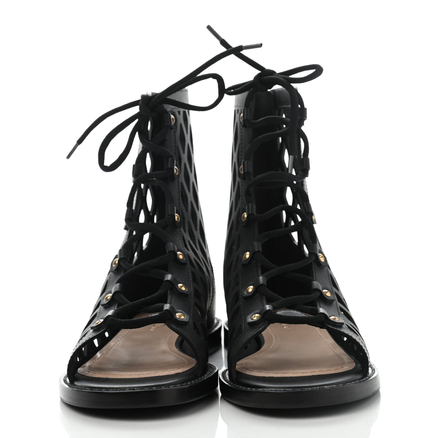 Matte Calfskin D-Trap Sandals 38.5 Black