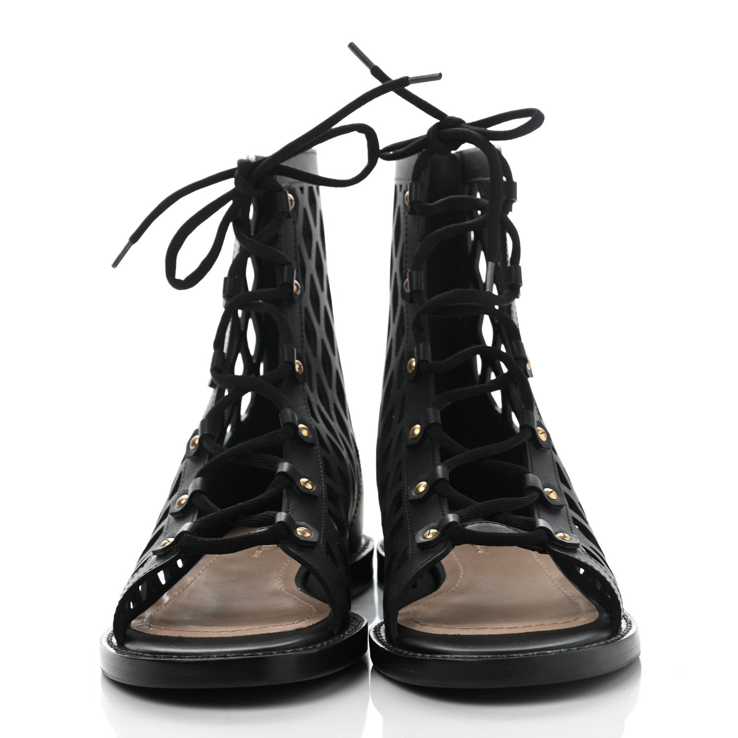 Christian Dior Matte Calfskin D-Trap Sandals 38.5 Black 2 of 8