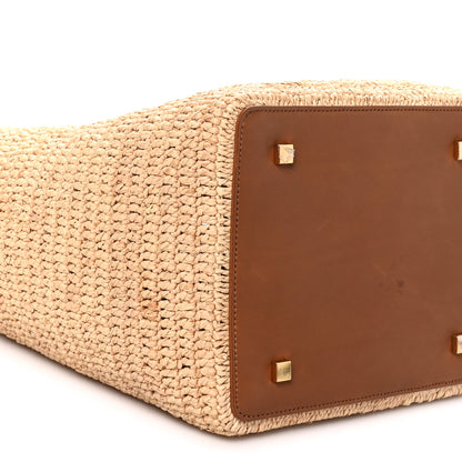 Saint Laurent Raffia Vegetable Le 37 Bucket Bag Naturel Brick 7 of 9