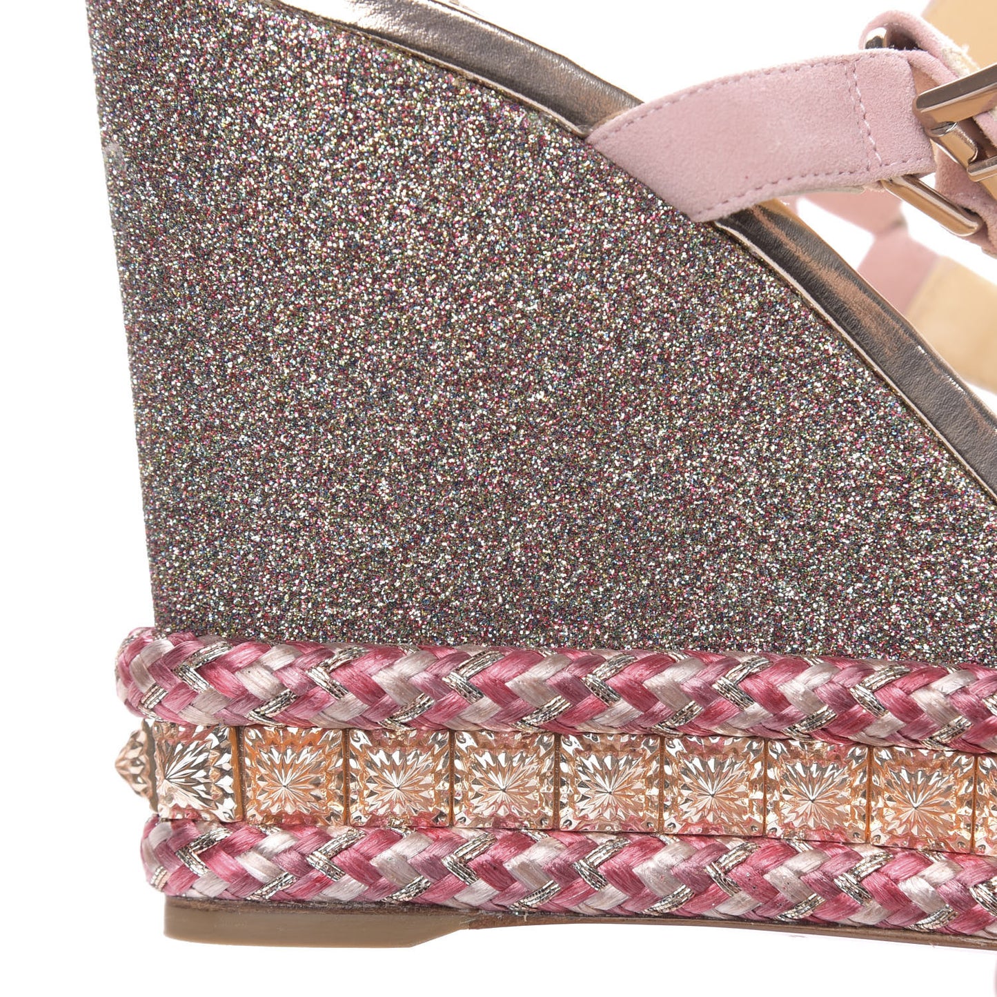 Suede Specchio Glitter Studded Pyradiams 110 Platform Sandals 39 Crepon