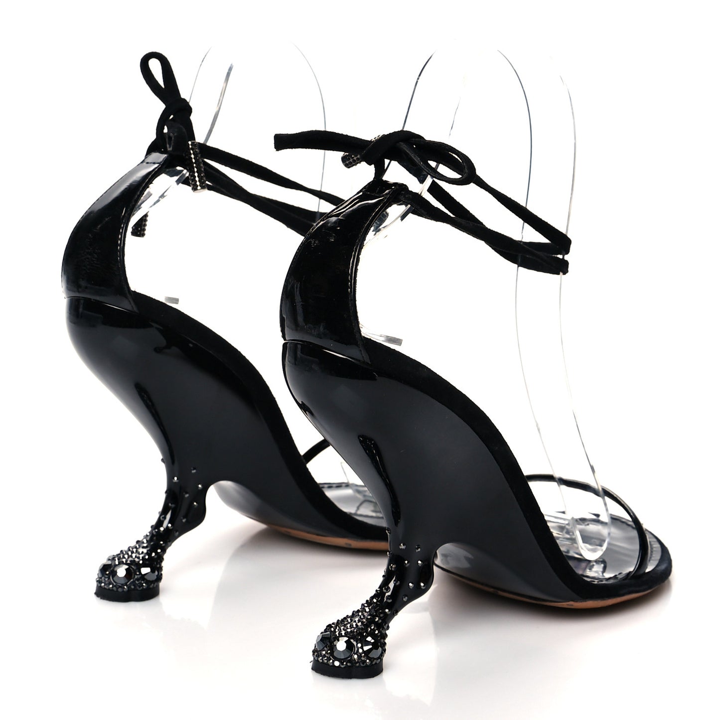 Patent Crystal Sandals 37.5 Black