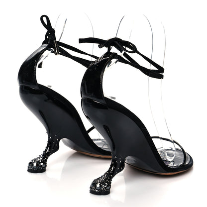 Louis Vuitton Patent Crystal Sandals 37.5 Black 4 of 7