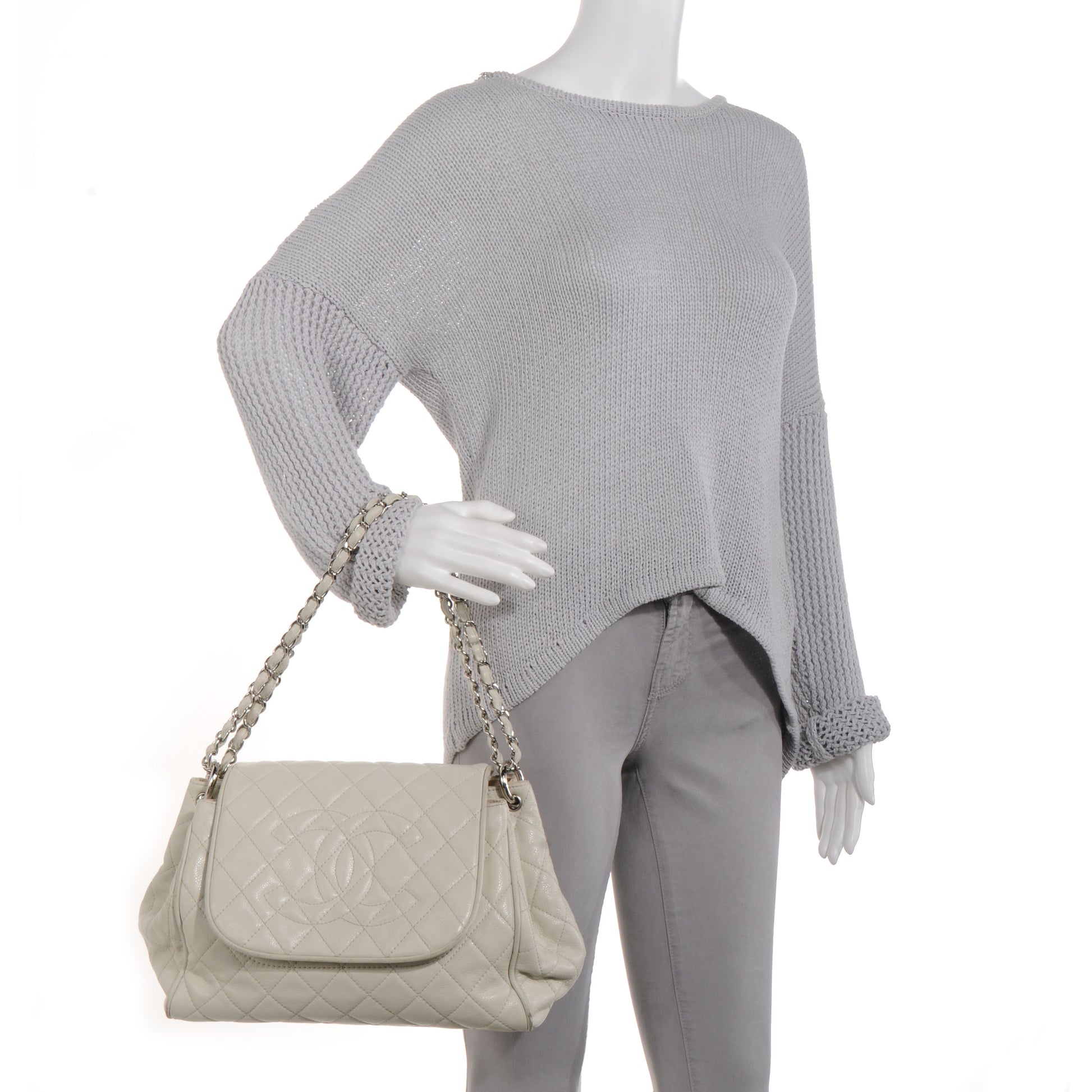 Chanel Caviar Quilted Timeless Accordion Flap White 2 of 7