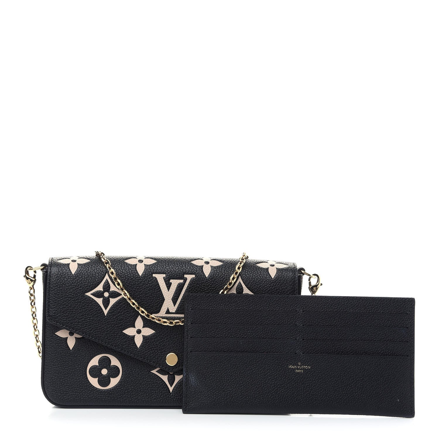 Louis Vuitton Empreinte Monogram Giant Felicie Pochette Black Beige 1 of 9