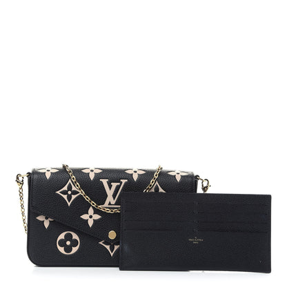 Louis Vuitton Empreinte Monogram Giant Felicie Pochette Black Beige 1 of 9