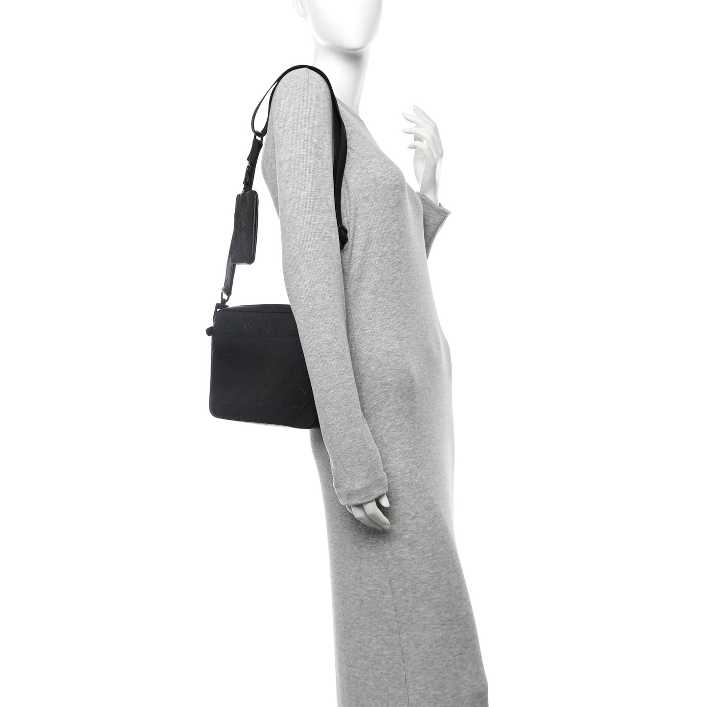 Calfskin Monogram Shadow Duo Messenger Black