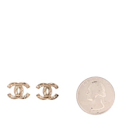 Chanel Tweed Effect CC Earrings Gold 2 of 4