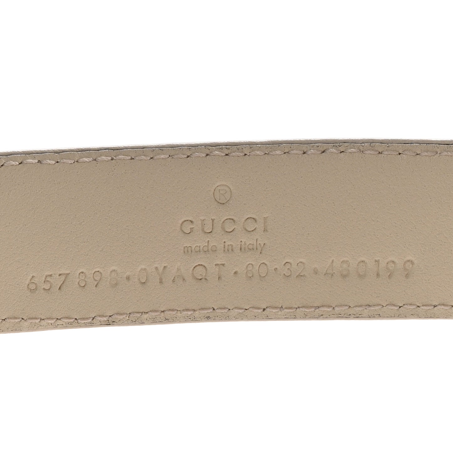 Plutone Calfskin Interlocking G 25mm Chain Belt 80 32 White