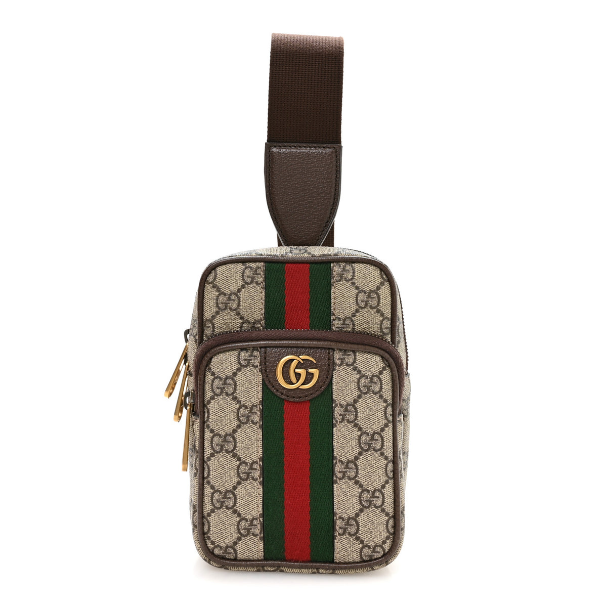 GG Supreme Monogram Web Mini Ophidia Messenger Brown