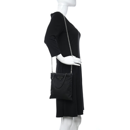 Prada Tessuto Nylon Chain Shopping Tote Black 2 of 10