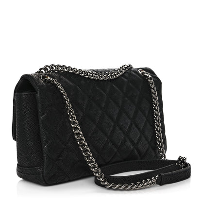 Chanel Iridescent Caviar Quilted Medium Lady Pearly Flap Black 3 of 10