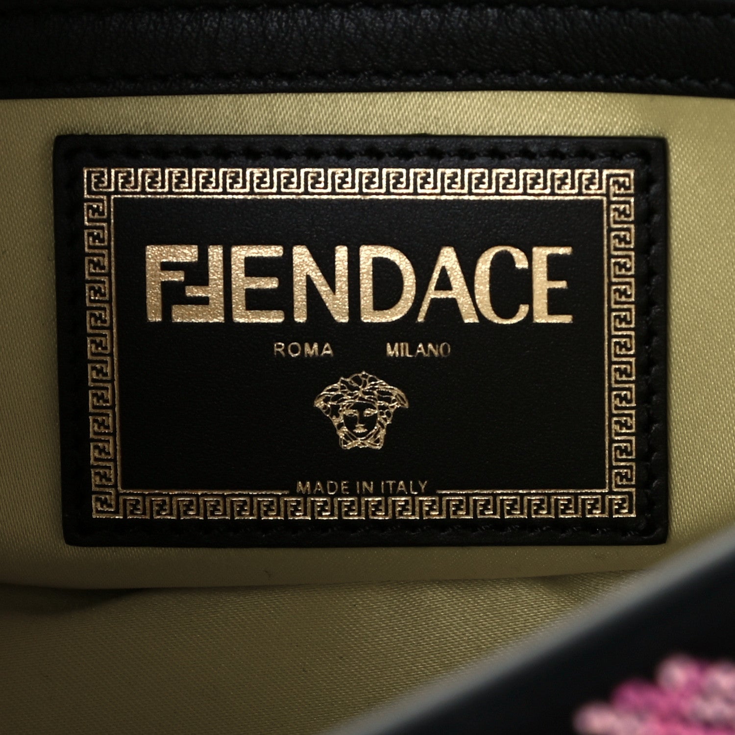 Fendi X VERSACE Calfskin Sequin Fendace FF Baguette Black Multicolor 6 of 12