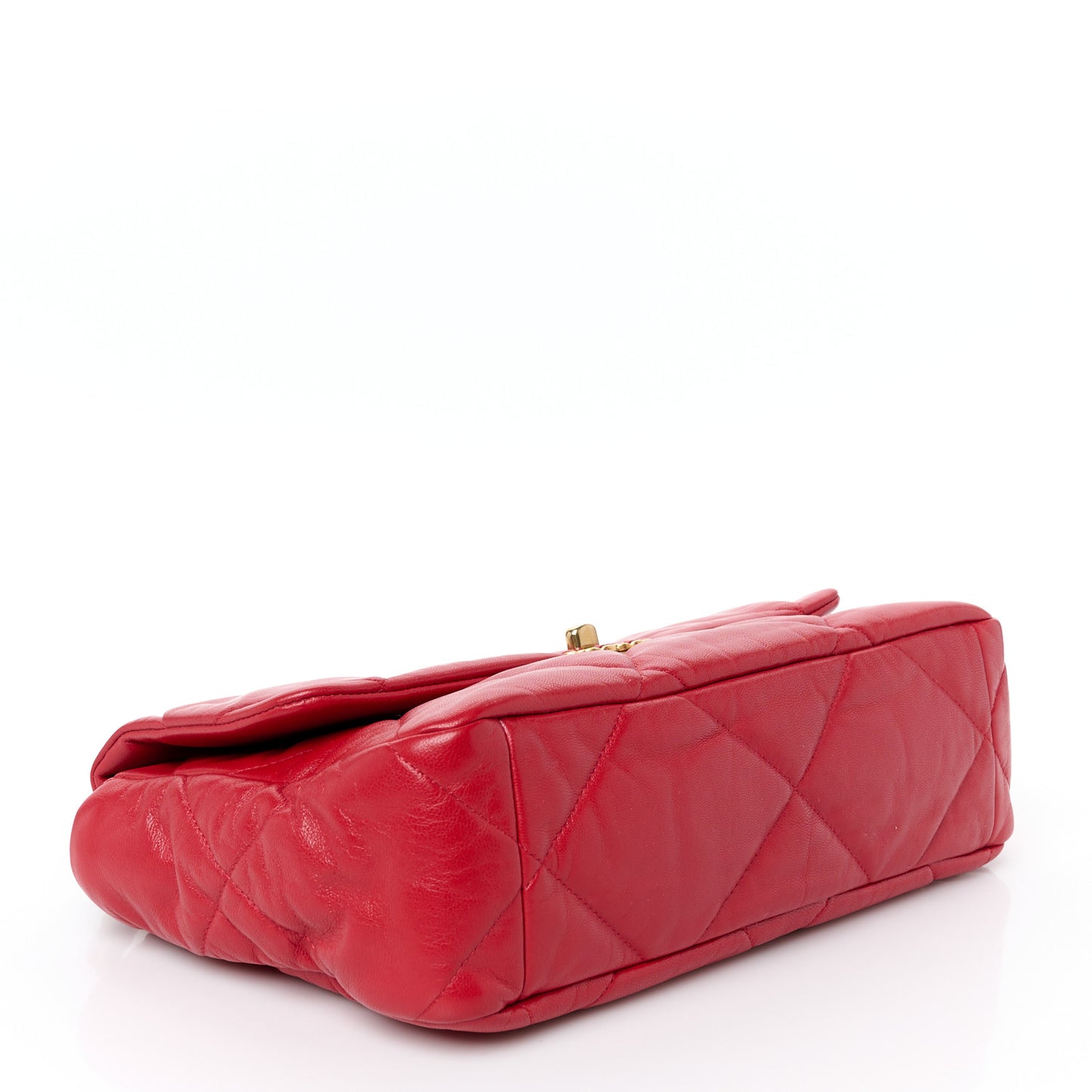 Goatskin Quilted Large Chanel 19 Flap Red