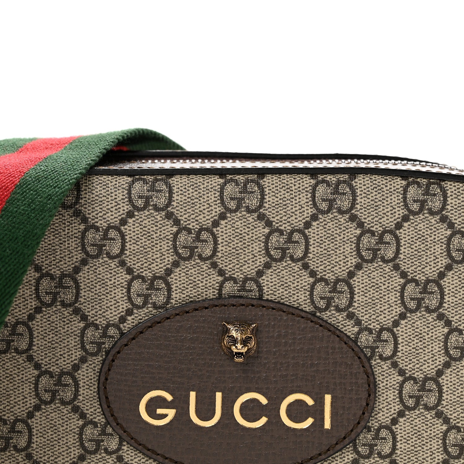 Gucci GG Supreme Monogram Web Neo Vintage Shoulder Bag Beige New Acero Crop 8 of 12