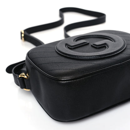 Gucci Sakai Be Green Calfskin Diagonal Stitched Small Blondie Shoulder Bag Black 7 of 8