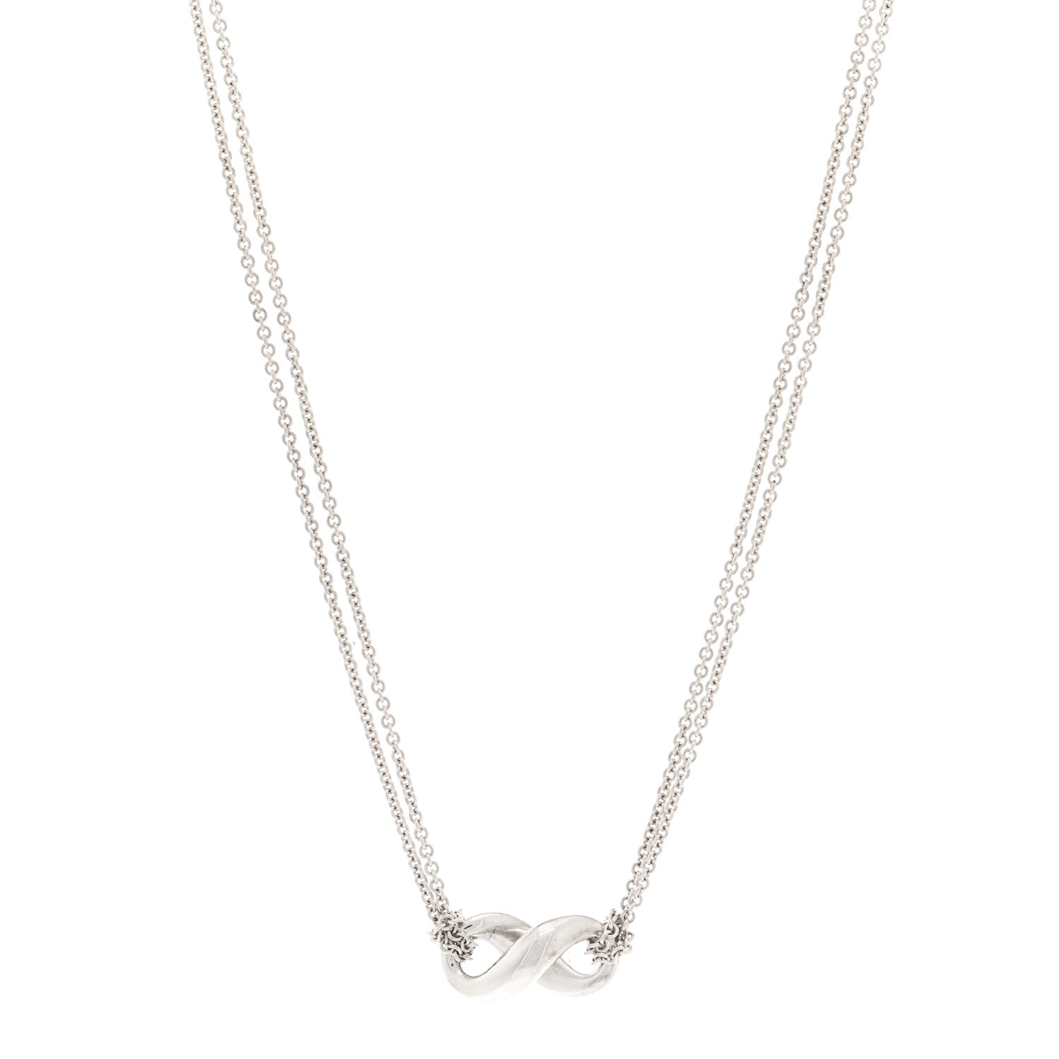 Tiffany Sterling Silver Figure 8 Pendant Necklace 1 of 4