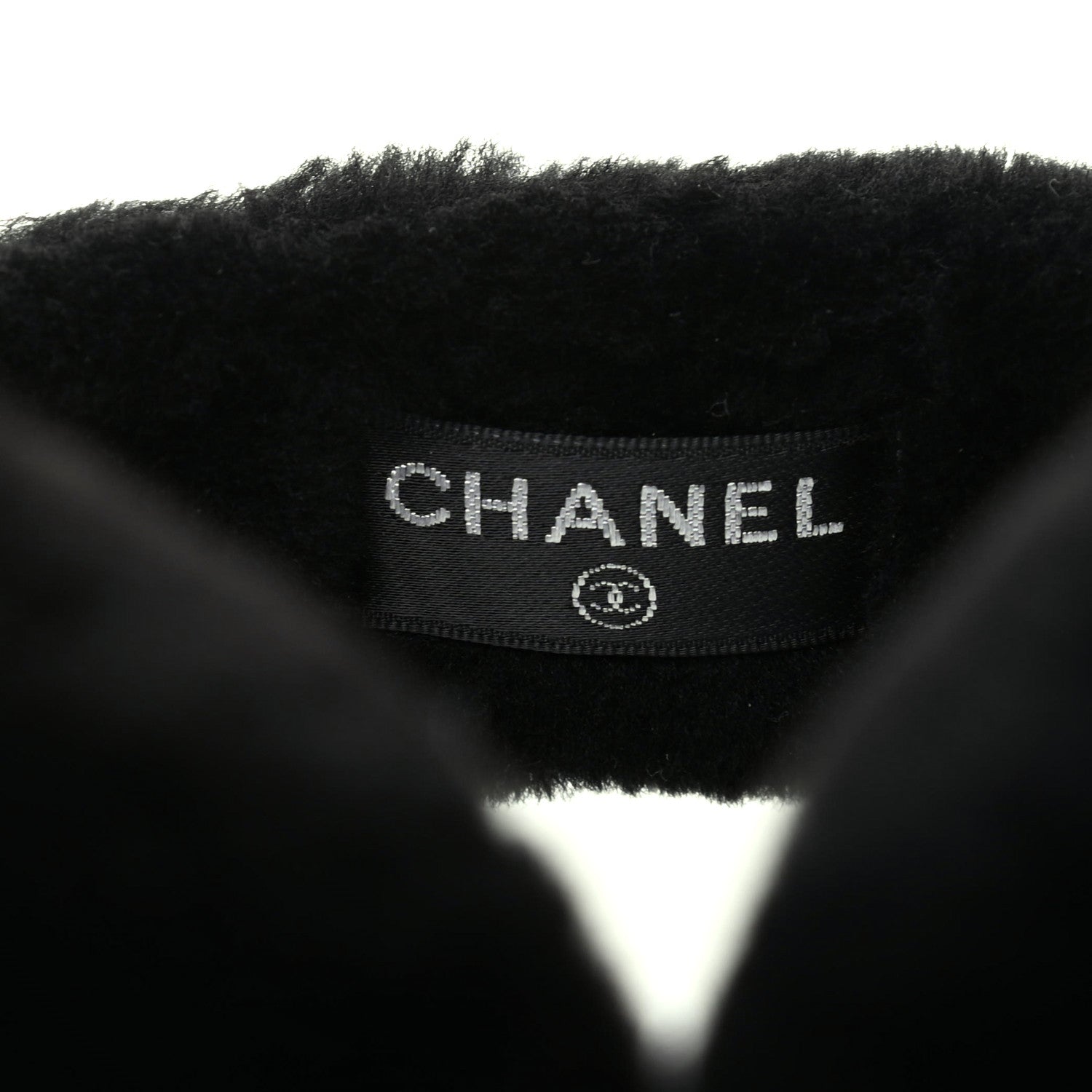 Chanel Shearling CC Ear Muffs Black White 5 of 6