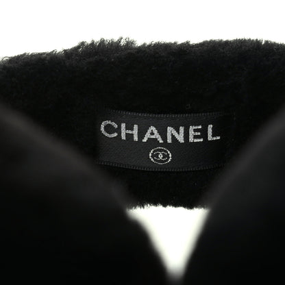 Chanel Shearling CC Ear Muffs Black White 5 of 6