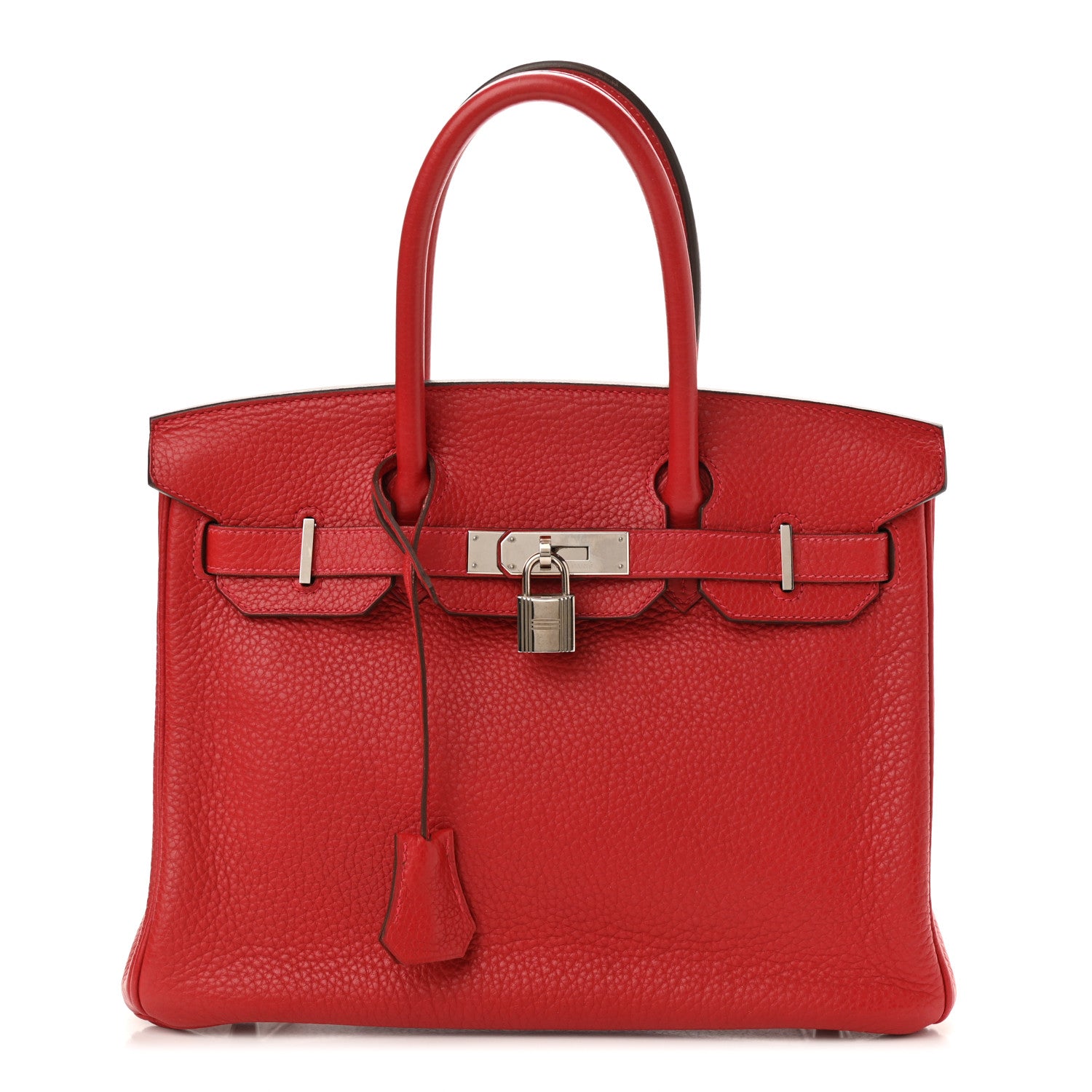 Hermes Taurillon Clemence Birkin 30 Rouge Casaque 1 of 17