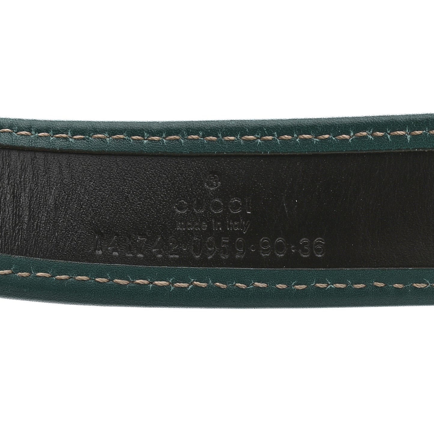 Calfskin Canvas Belt 90 36 Teal White