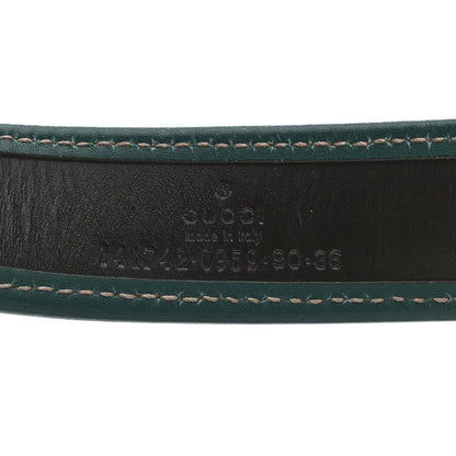 Gucci Calfskin Canvas Belt 90 36 Teal White 3 of 5