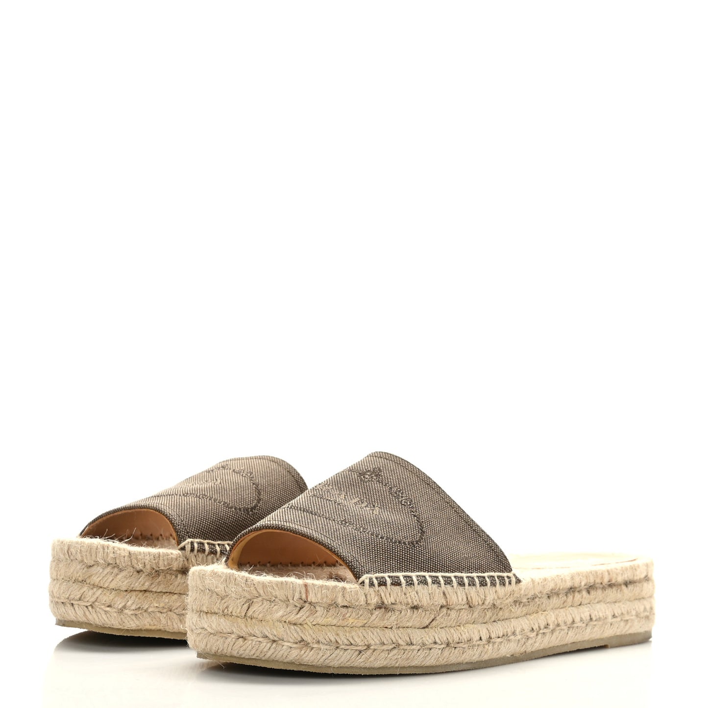 Denim Logo Slide Espadrilles 39 Brown