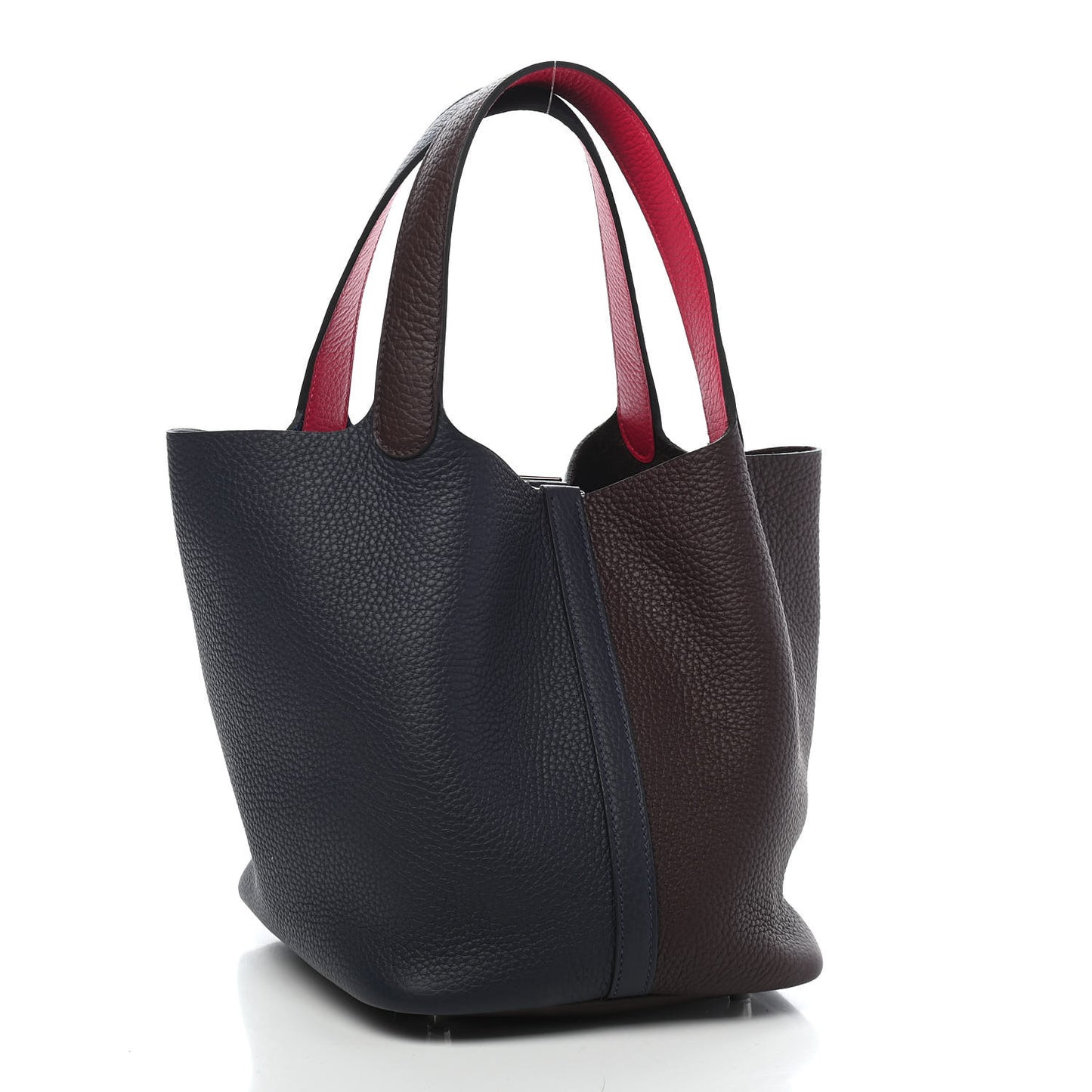 Taurillon Clemence Casaque Picotin Lock 22 MM Bleu Nuit Framboise Rouge Sellier