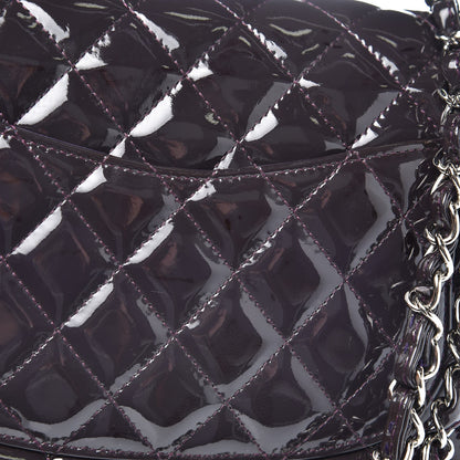 Chanel Patent Quilted Medium Double Flap Purple 14 of 14