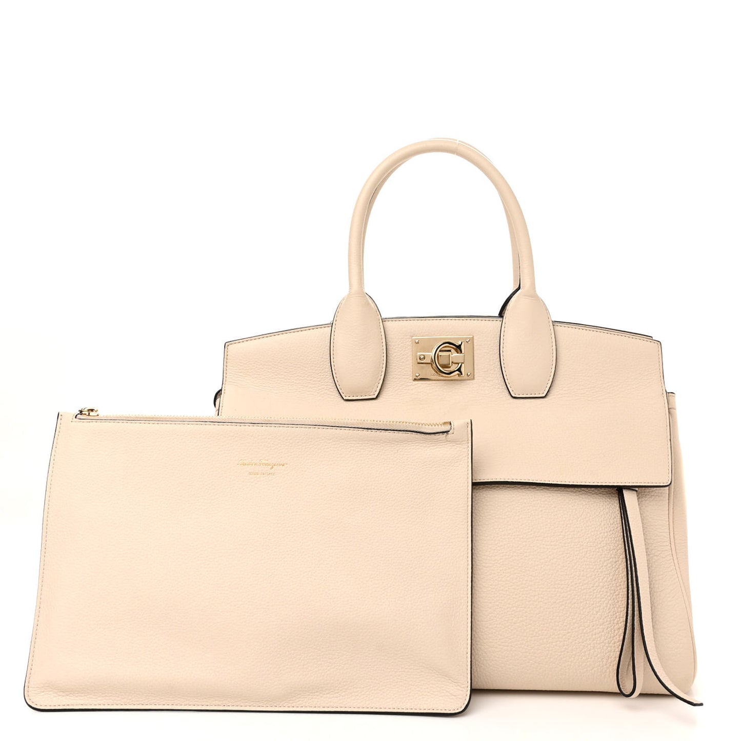Calfskin Large Studio Bag Bone