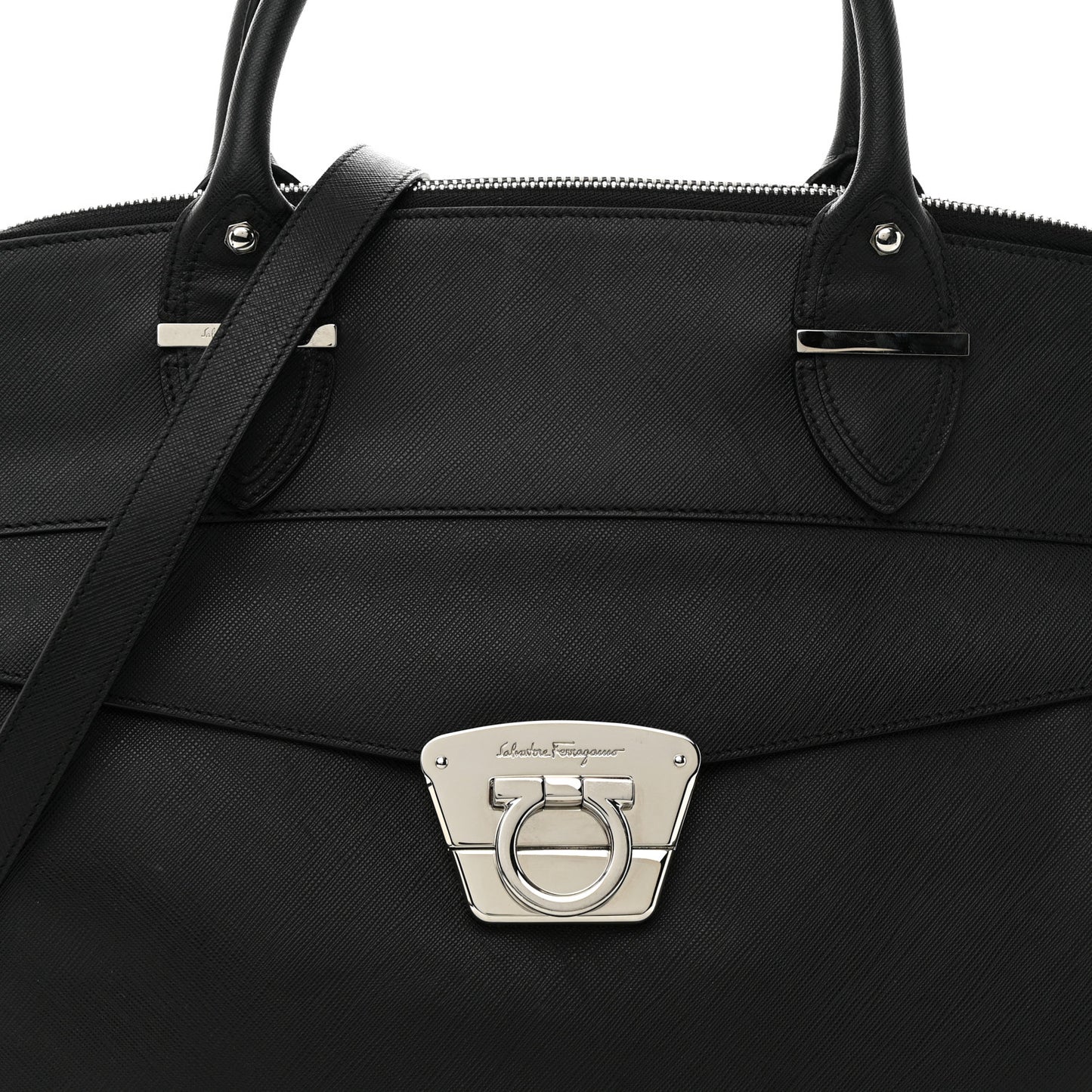 Saffiano Top Handle Bag Black