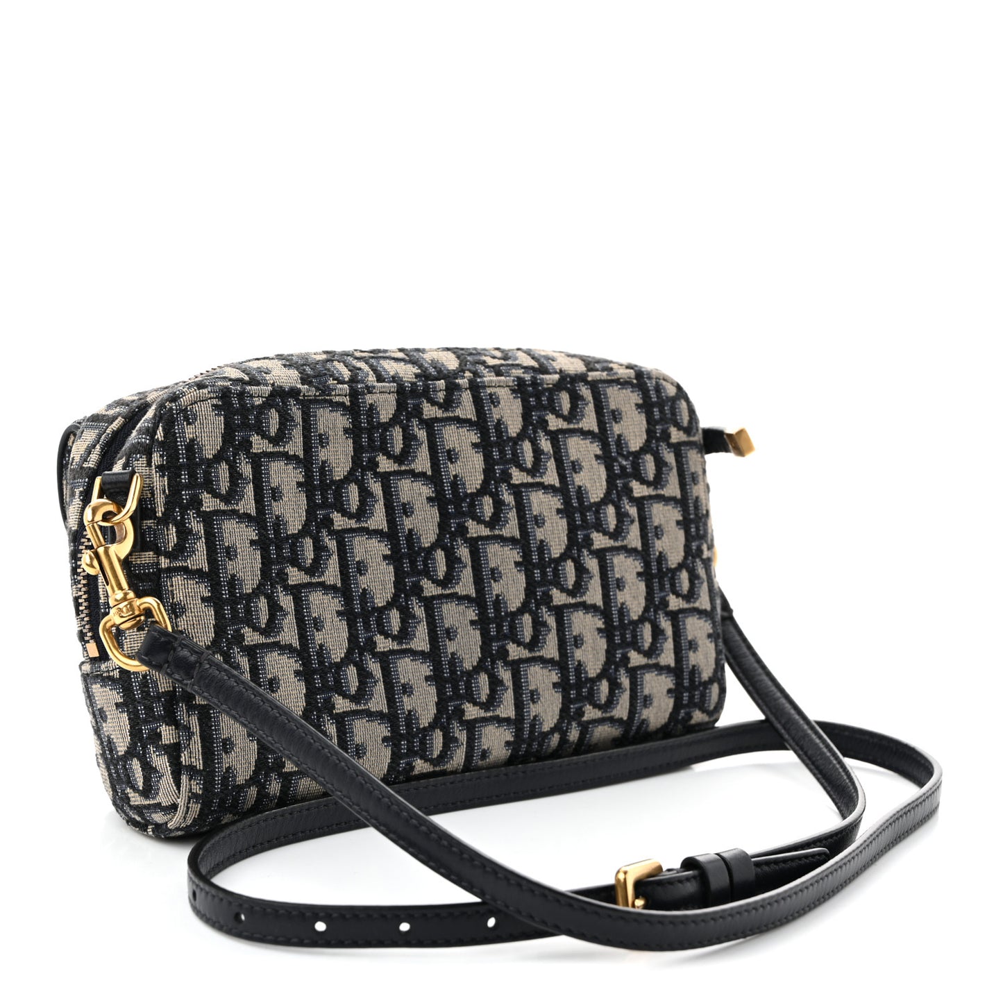 Oblique Double Saddle Pouch Navy Blue