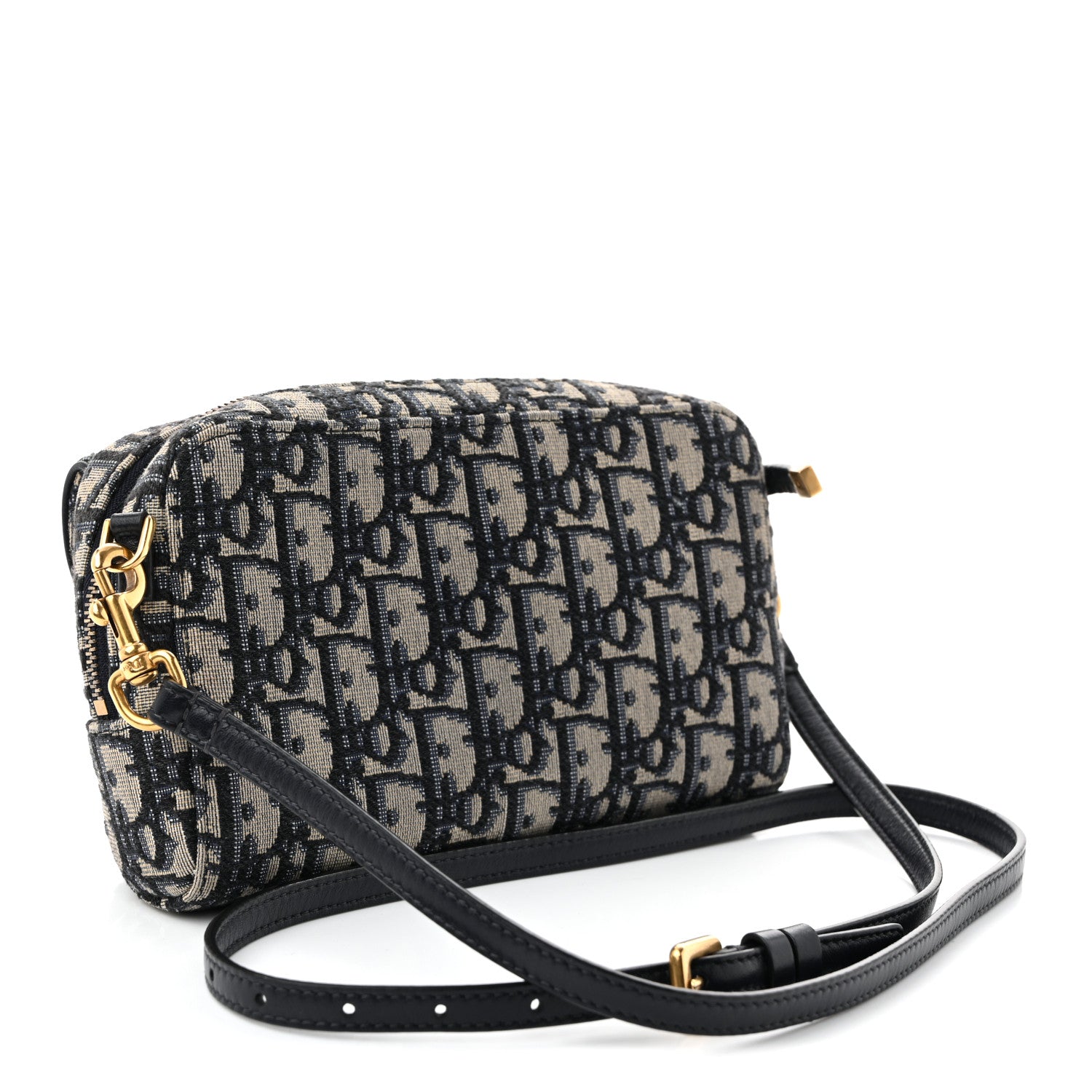 Christian Dior Oblique Double Saddle Pouch Navy Blue 3 of 10