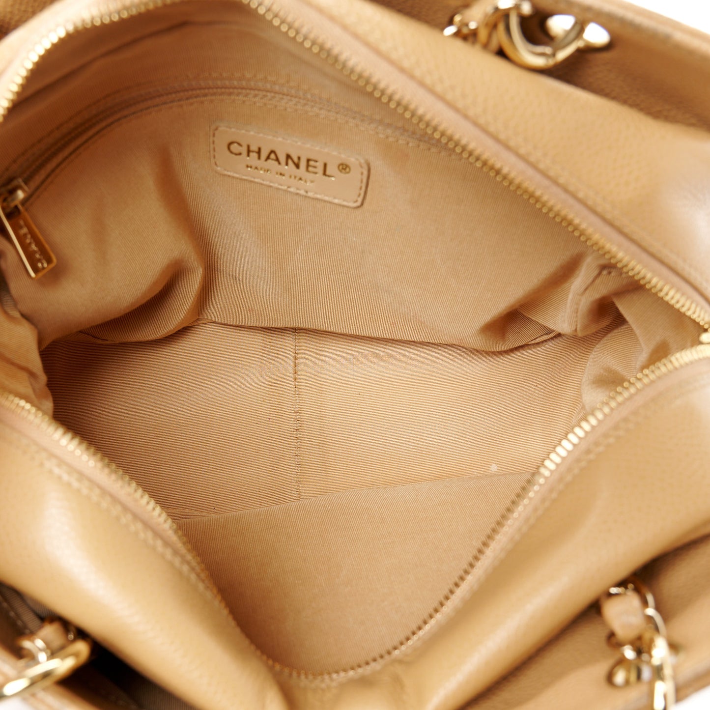 Caviar Quilted Petit Timeless Tote PTT Dark Beige