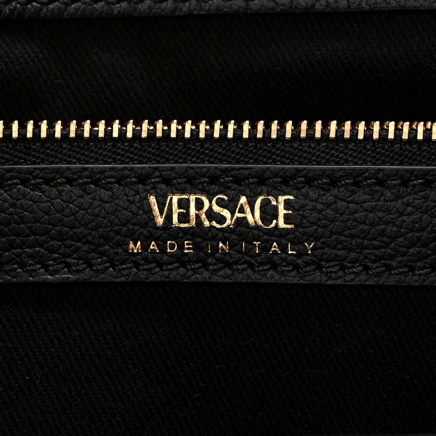 Grained Calfskin Small La Medusa Tote Bag Black