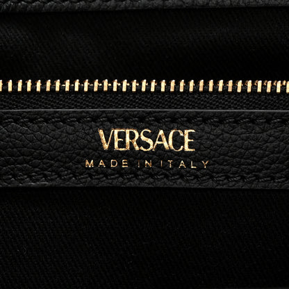 Versace Grained Calfskin Small La Medusa Tote Bag Black 6 of 9