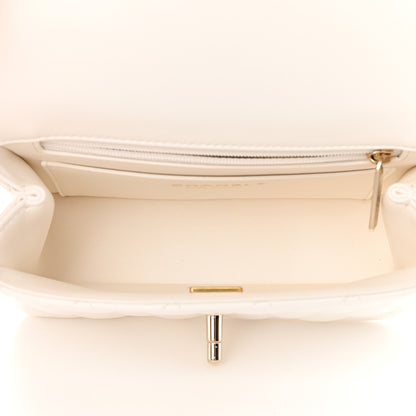 Chanel Lambskin Quilted Mini Crystal Top Handle Rectangular Flap White 5 of 11