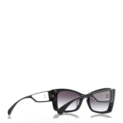 Chanel Acetate CC Rectangle Sunglasses 5430-A Black 4 of 8