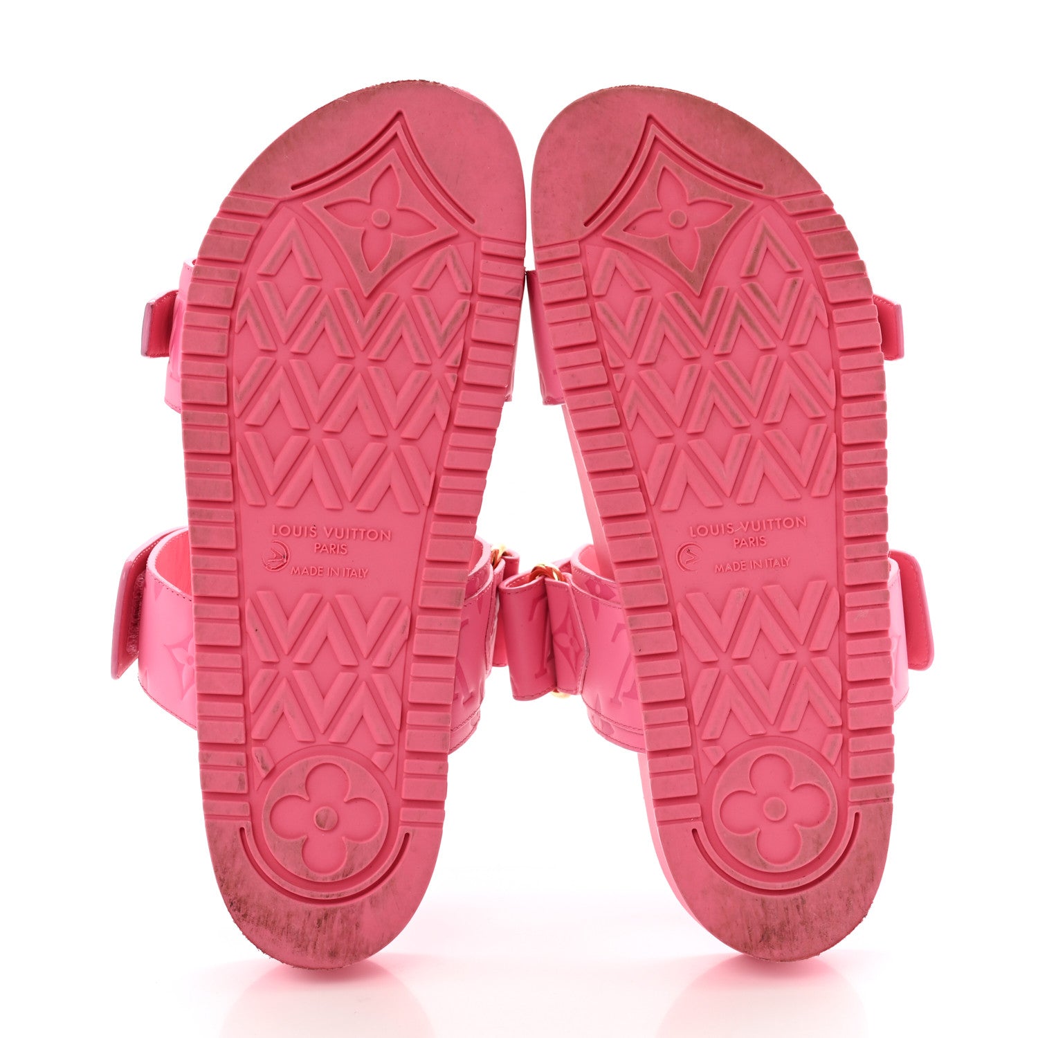 Louis Vuitton Calfskin Monogram Embossed Bom Dia Flat Mule Sandals 38 Pink 6 of 11