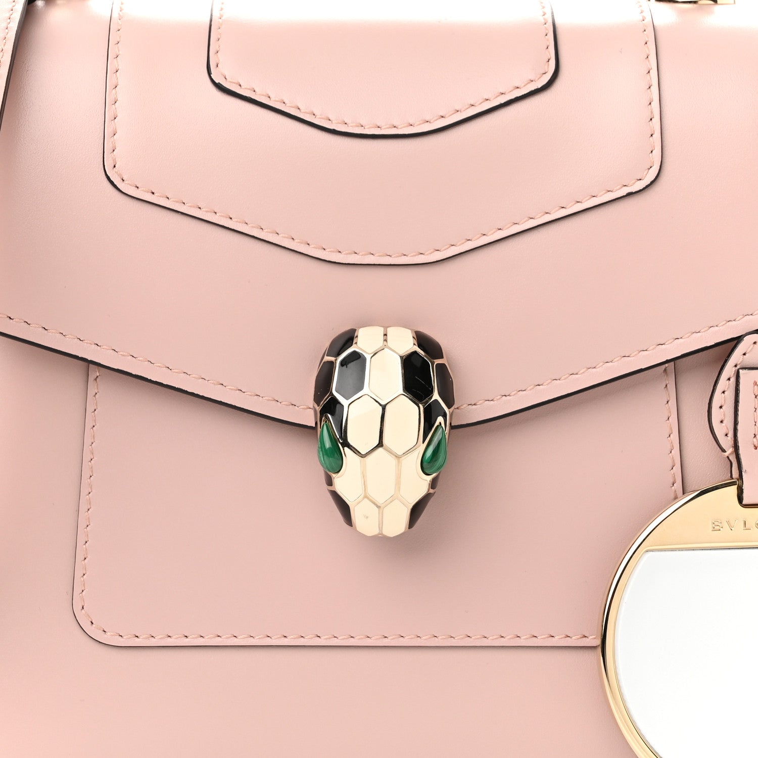 Bulgari Calfskin Serpenti Forever Top Handle Crystal Rose 7 of 9