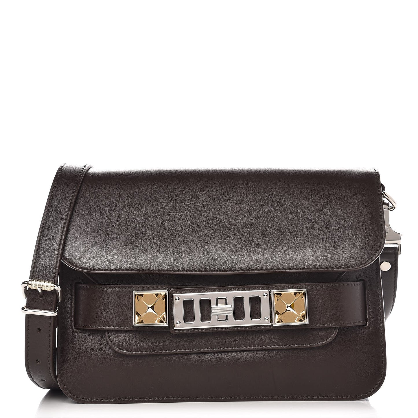 Smooth Calfskin Mini PS11 Classic Shoulder Bag Mogano