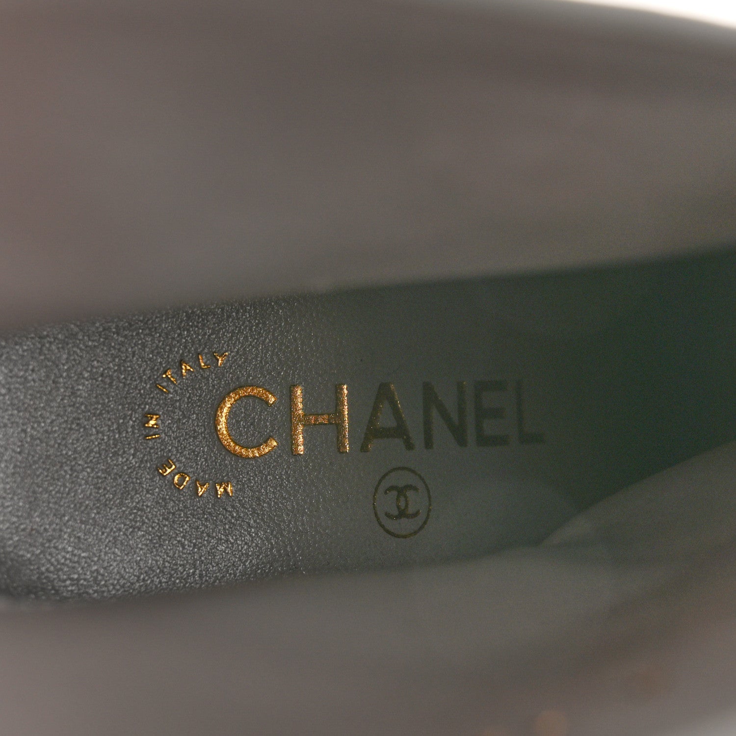 Chanel Lambskin Cap Toe Open Wedge Ankle Boots 36.5 Grey Black 7 of 12