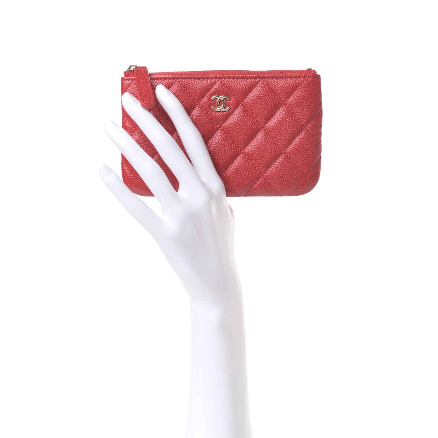 Chanel Caviar Quilted Small Cosmetic Case Red 2 of 7