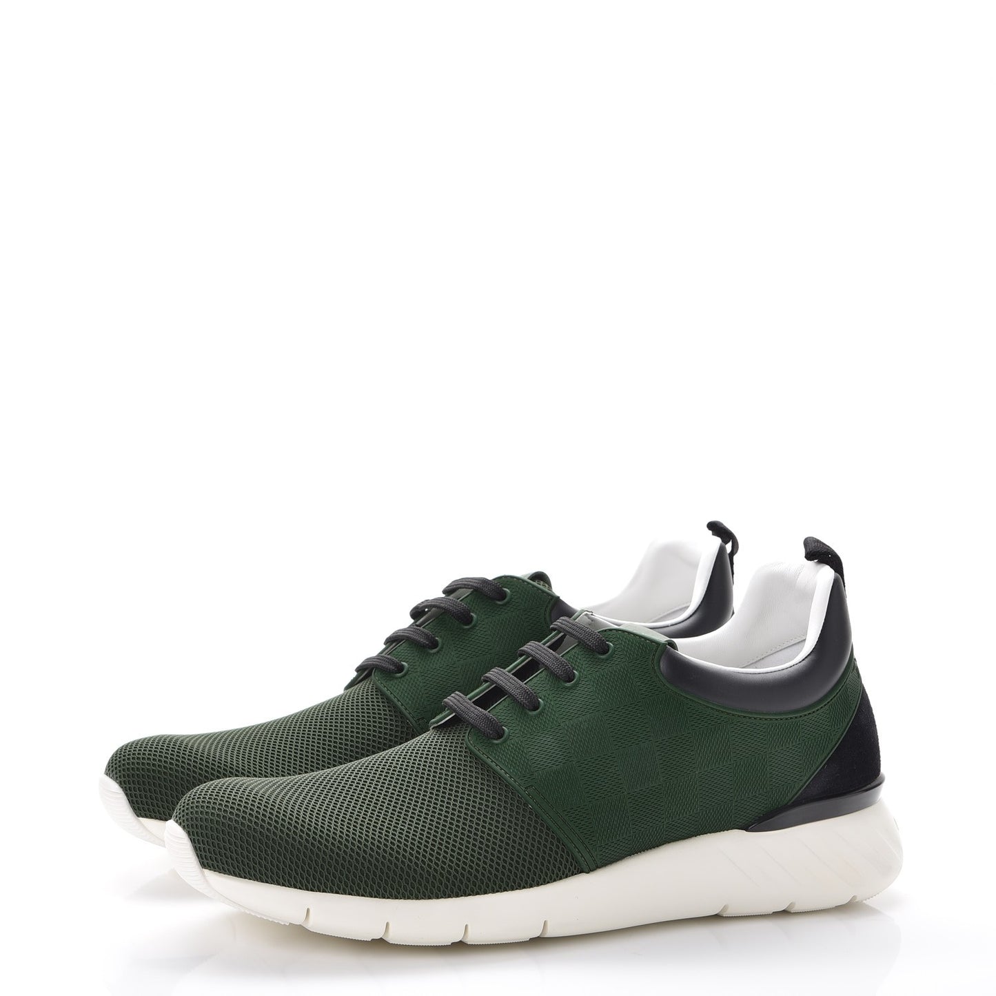 Rubber Mesh Suede Damier Fastlane Low Sneakers 9 Green