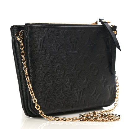 Louis Vuitton Empreinte Double Zip Pochette Black 3 of 10