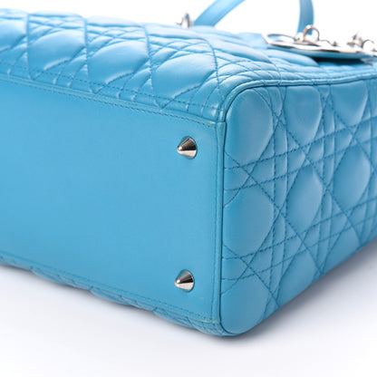 Christian Dior Lambskin Cannage Medium Lady Dior Blue 8 of 17