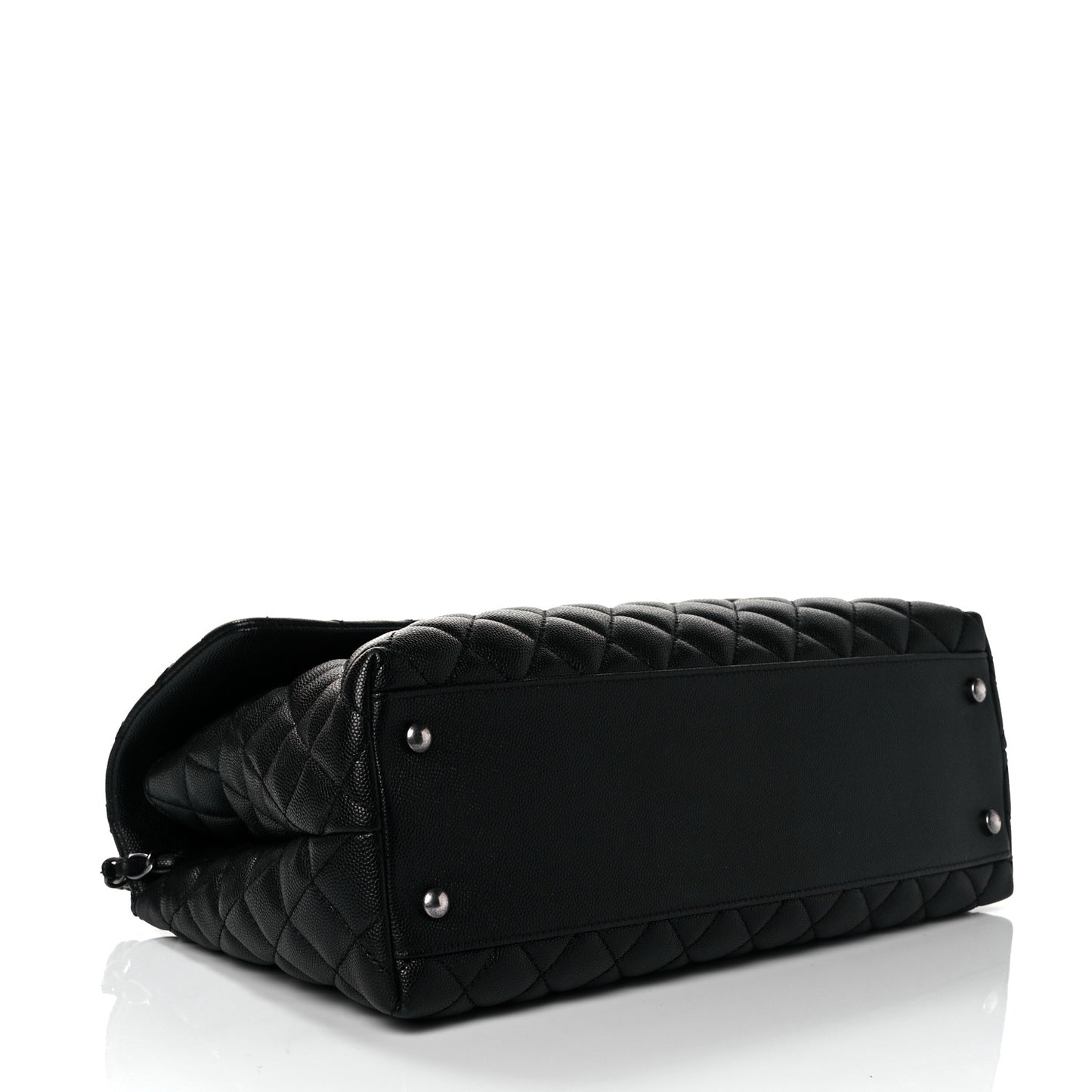 Caviar Quilted Medium Coco Handle Flap Black